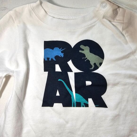NWT Garanimals 100% Cotton Long Sleeve Onesie Baby T-Shirt ROAR! sz 18 mo. - Picture 3 of 4